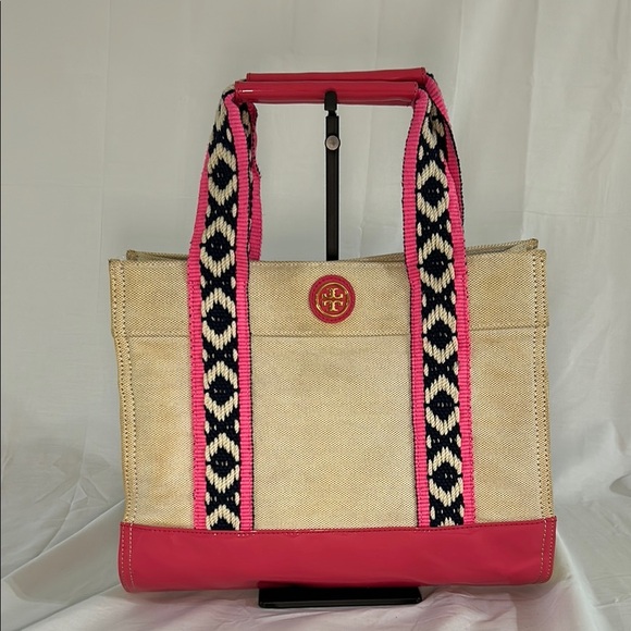 Tory Burch Canvas Top Handle Bag - Picture 1 of 13